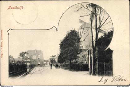 CPA Naaldwijk Südholland, Straßenpartie, Windmühle