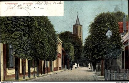 CPA Amerongen Utrecht Niederlande, Overstraat mit Kirche
