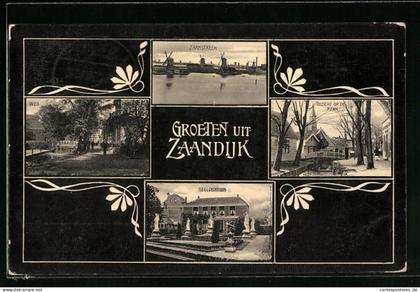 AK Zaandijk, Zaanstreek, Gezicht op de Kerk, Beeldentuin