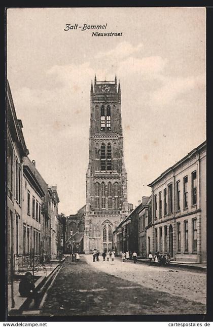 AK Zaltbommel, Nieuwstraat mit Blick auf Kirche
