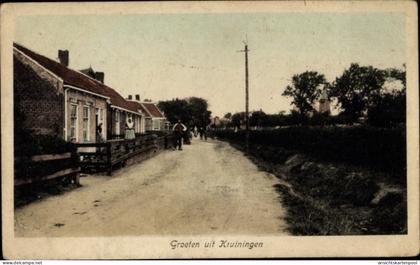 CPA Kruiningen Zeeland, Straßenpartie, Wohnhäuser