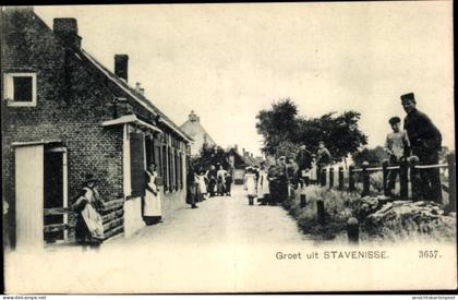 CPA Stavenisse Zeeland Niederlande, Straßenpartie im Ort
