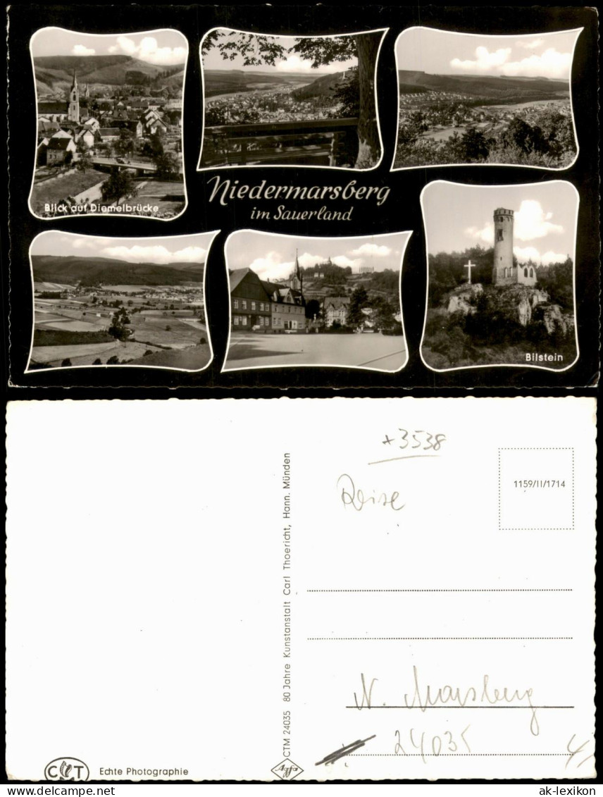 Niedermarsberg-Marsberg Mehrbildkarte mit diversen Ortsansichten 1960