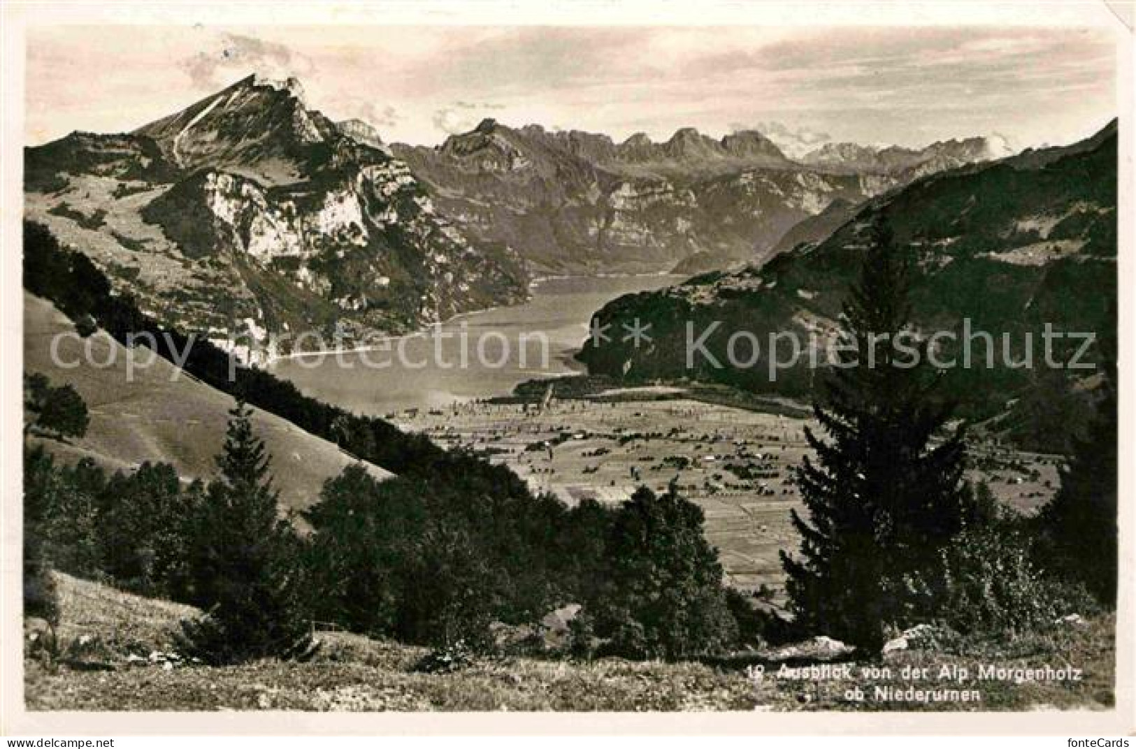 Niederurnen Ausblick von der Alp Morgenholz Alpenpanorama