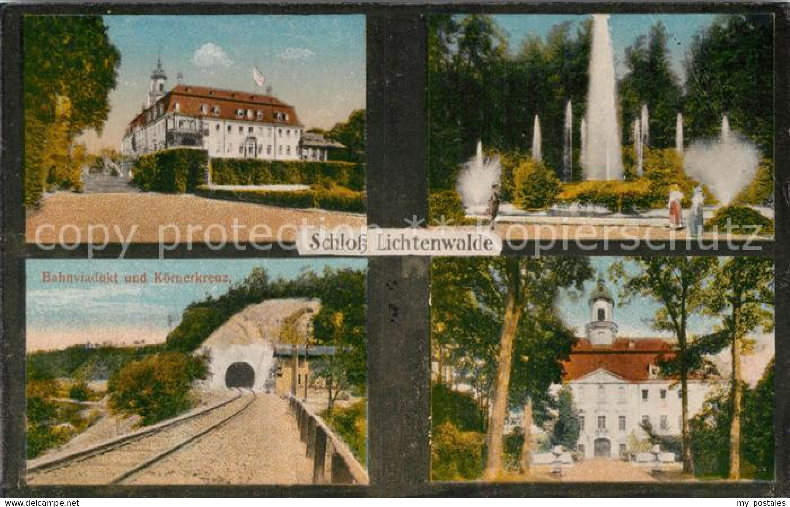 Niederwiesa Schloss Lichtenwalde Bahnviadukt Brunnen
