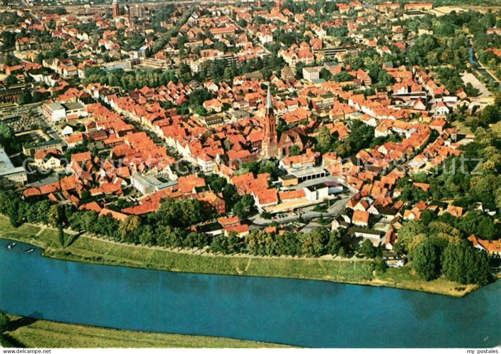Nienburg Weser Fliegeraufnahme Weserpartie