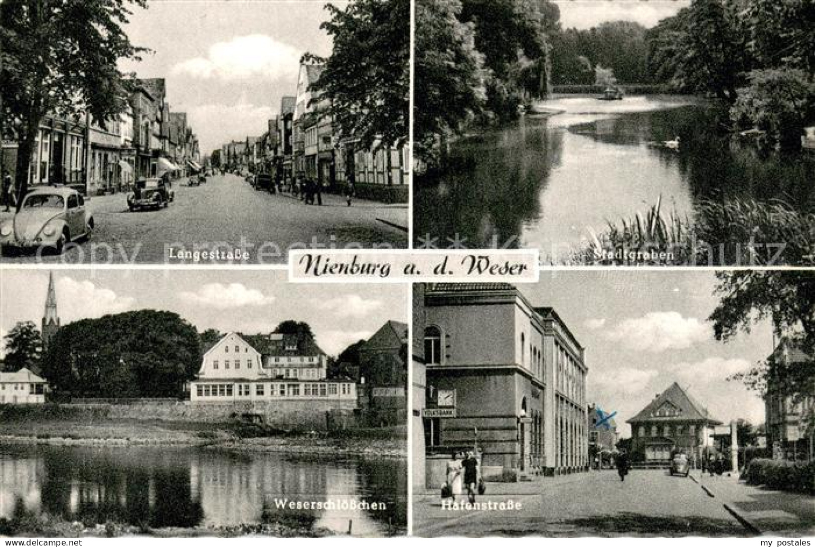 Nienburg Weser Langestrasse Stadtgraben Weserschloesschen Hafenstrasse