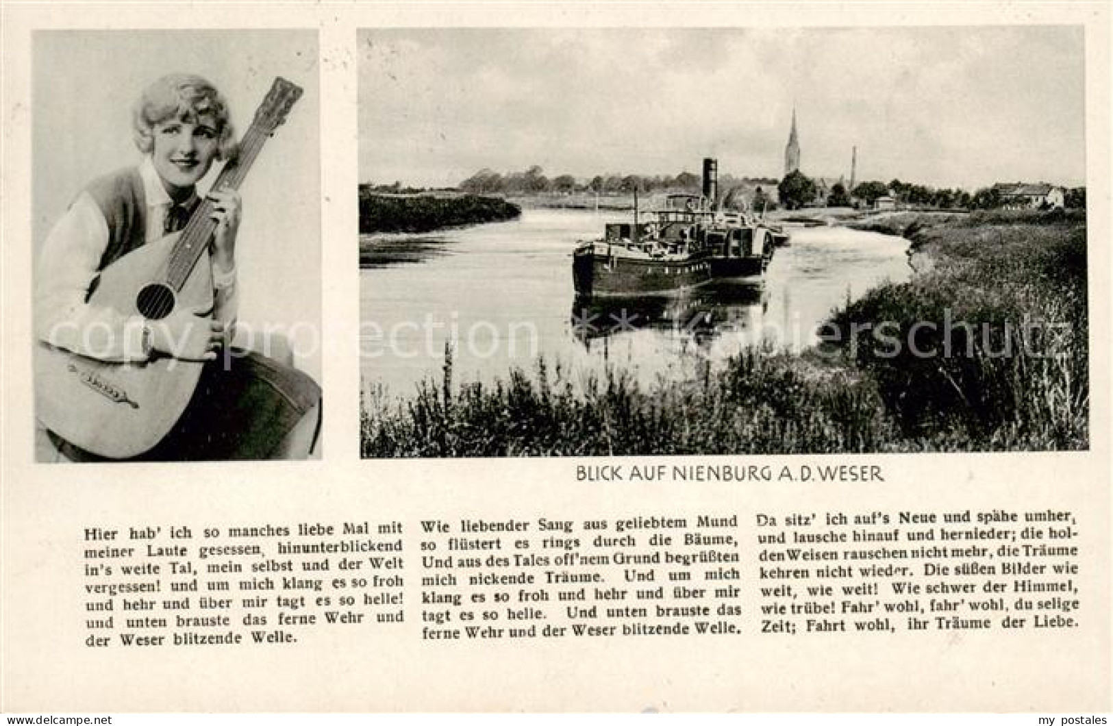 Nienburg Weser Uferpartie am Fluss Musiker Lied