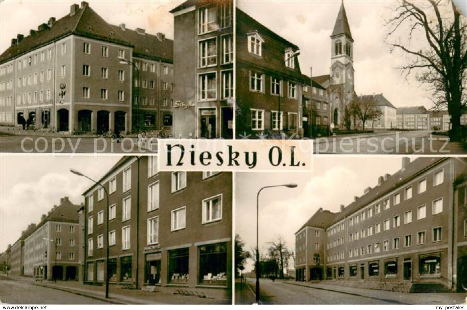 Niesky Ortsansichten Innenstadt Kirche