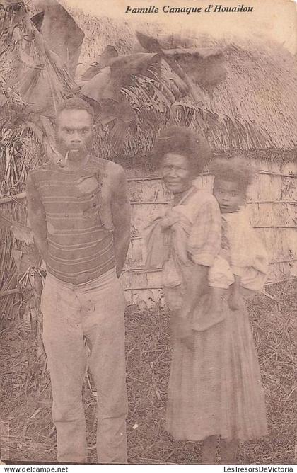 [-10%] CPA NOUVELLE CALEDONIE - famille canaque dhouailou - Rare