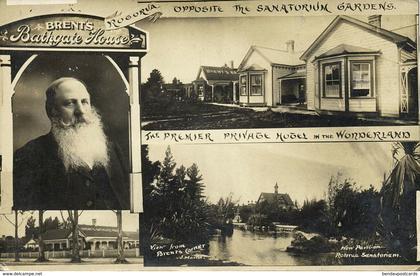 new zealand, ROTORUA, Brent's Bathgate House, Sanatorium Gardens (1910s) RPPC