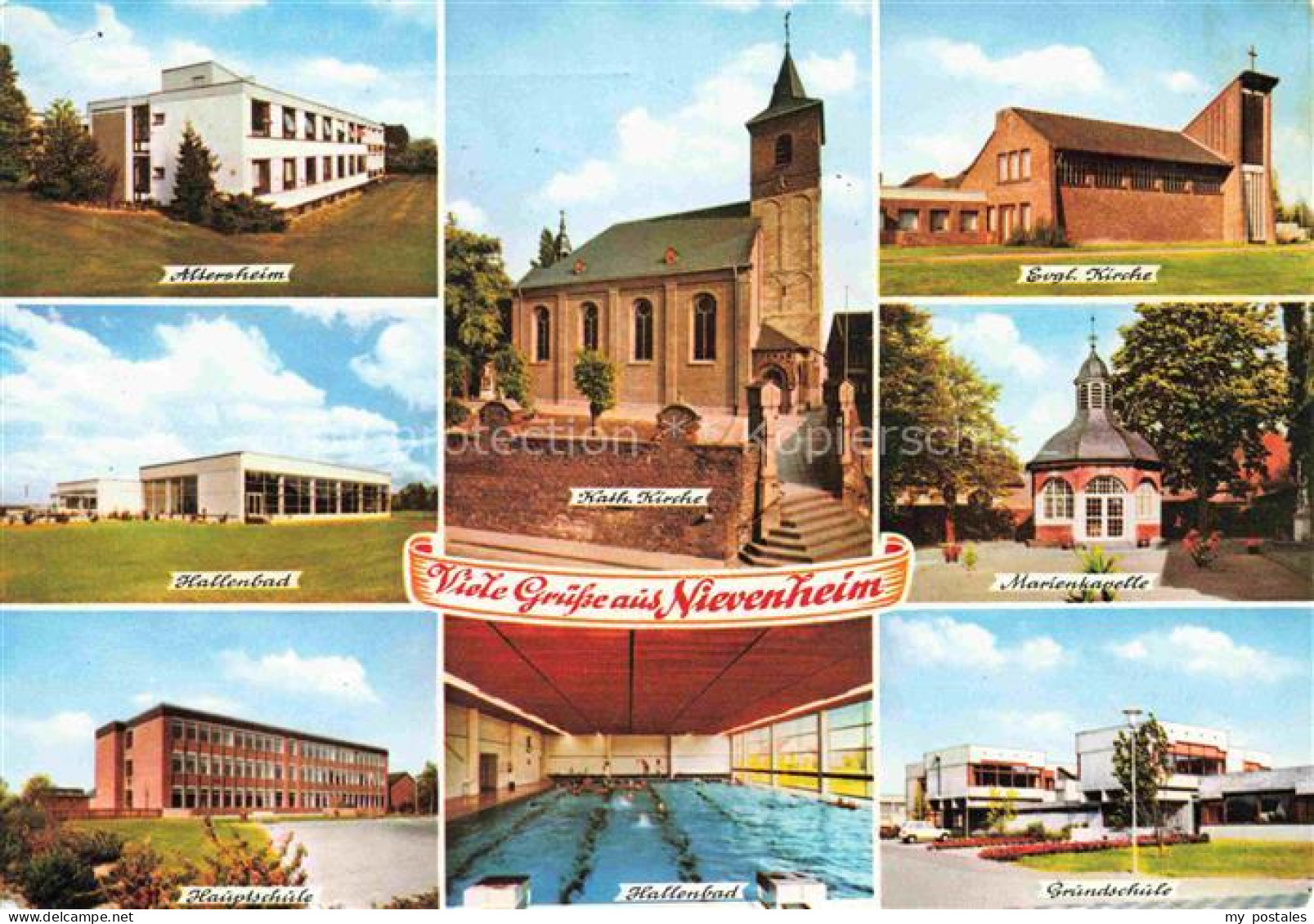 Nievenheim Dormagen NRW Altenheim Hallenbad Kath Kirche Ev Kirche Marienkapelle