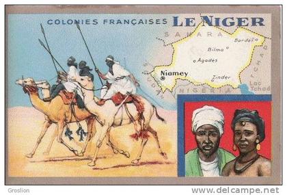 LE NIGER COLONIES FRANCAISES (CARTE PUBLICITE LION NOIR)