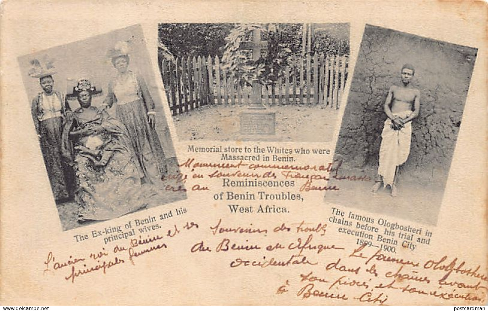 Nigeria - Reminiscences of Benin Troubles - The ex-King of Benin and his wives - The famous Ologbosheri in chains before