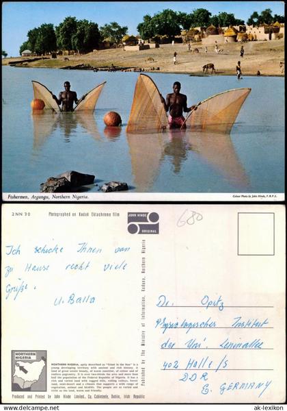 Postcard Nigeria Fishermen, Argungu, Northern Nigeria. 1978