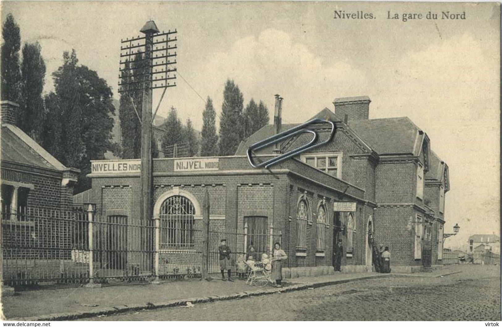 NIVELLES :  Gare du Nord ( ecrit 1912  avec timbre )