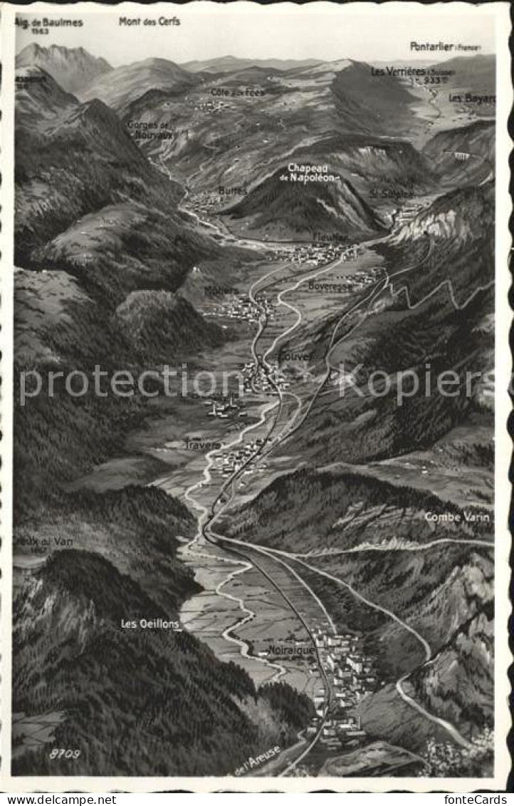 Noiraigue Panorama Val de Travers Neuenburger Jura