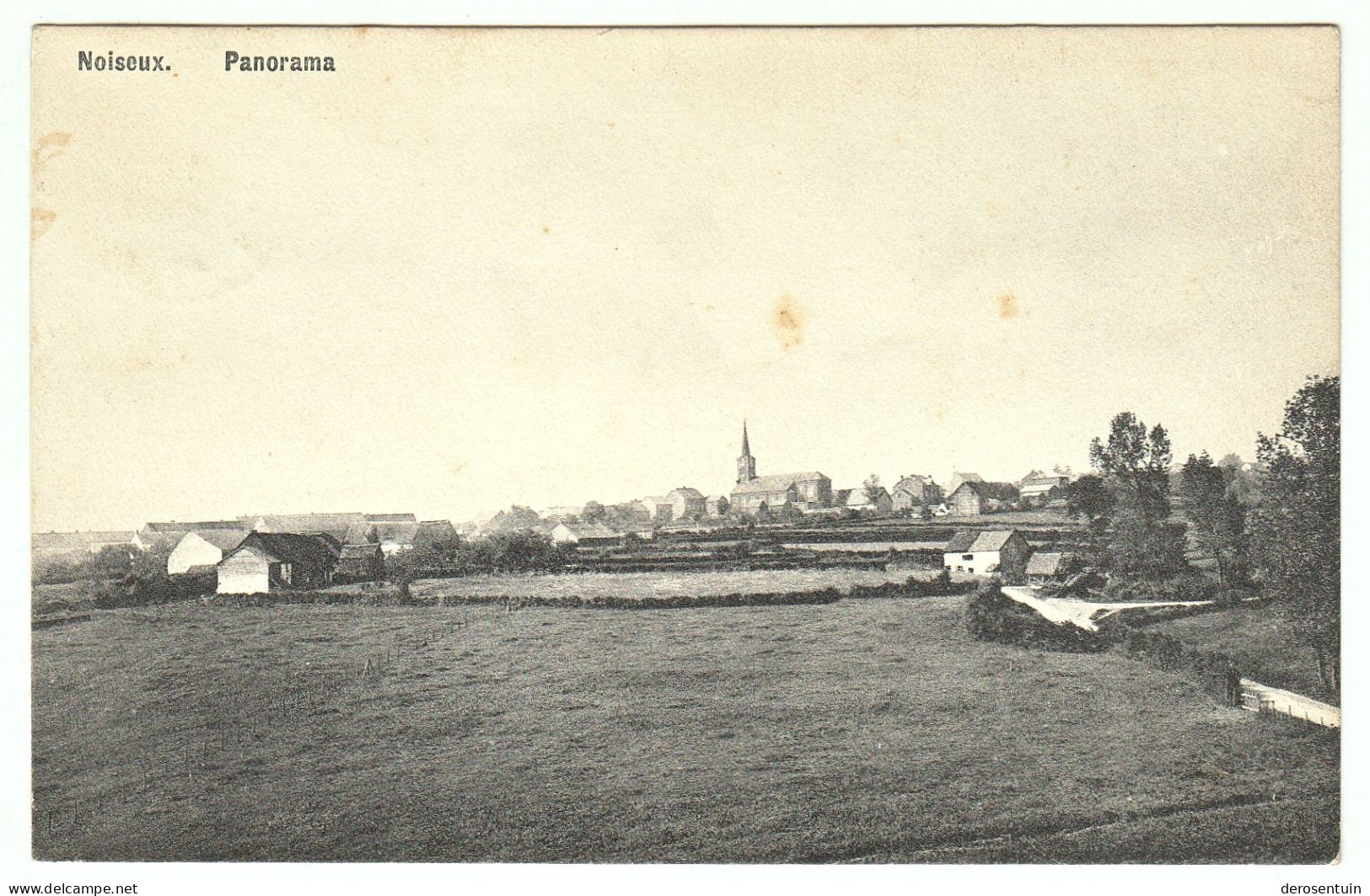 Noiseux. Panorama. [Somme Leuze paysage nature vue panoramique générale église de le du village]
