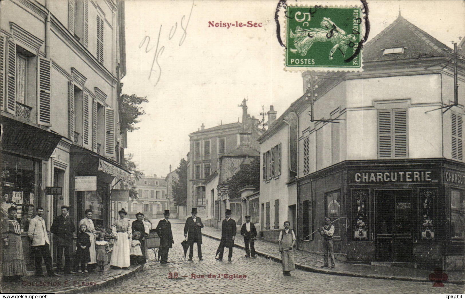 Noisy le Sec CPA Rue de l'eglise (Charcuterie) TOP