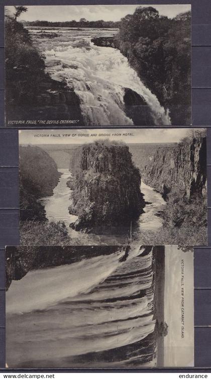 Rhodésie - lot 3 CPA neuves chutes Victoria "Victoria Falls" Raphael Tuck & Sons