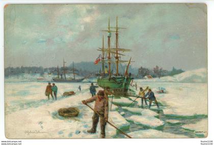 NORVEGE - NORWAY - NORVEGIA - illustrateur ENERET J F signature ? à identifier