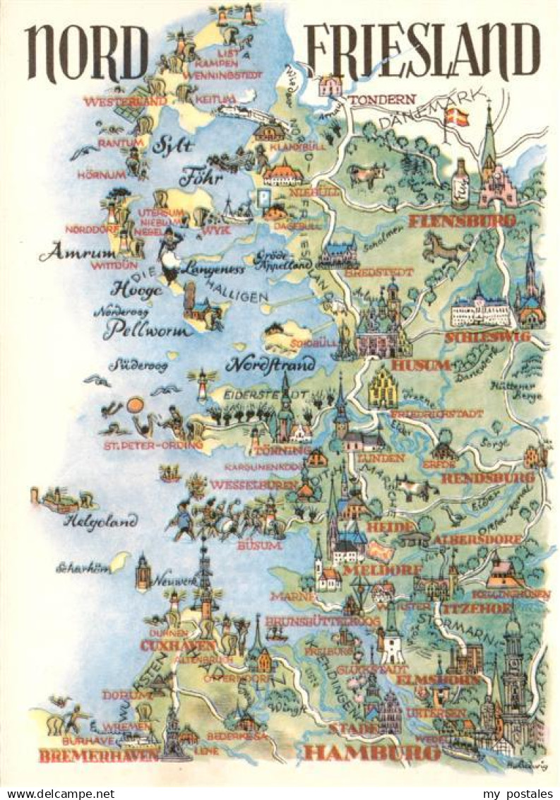 Nord Friesland Gebietskarte