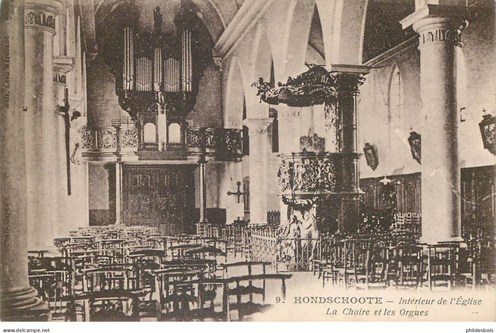 NORD  HONDSHOOTE  interieur de l'église  Les Orgues