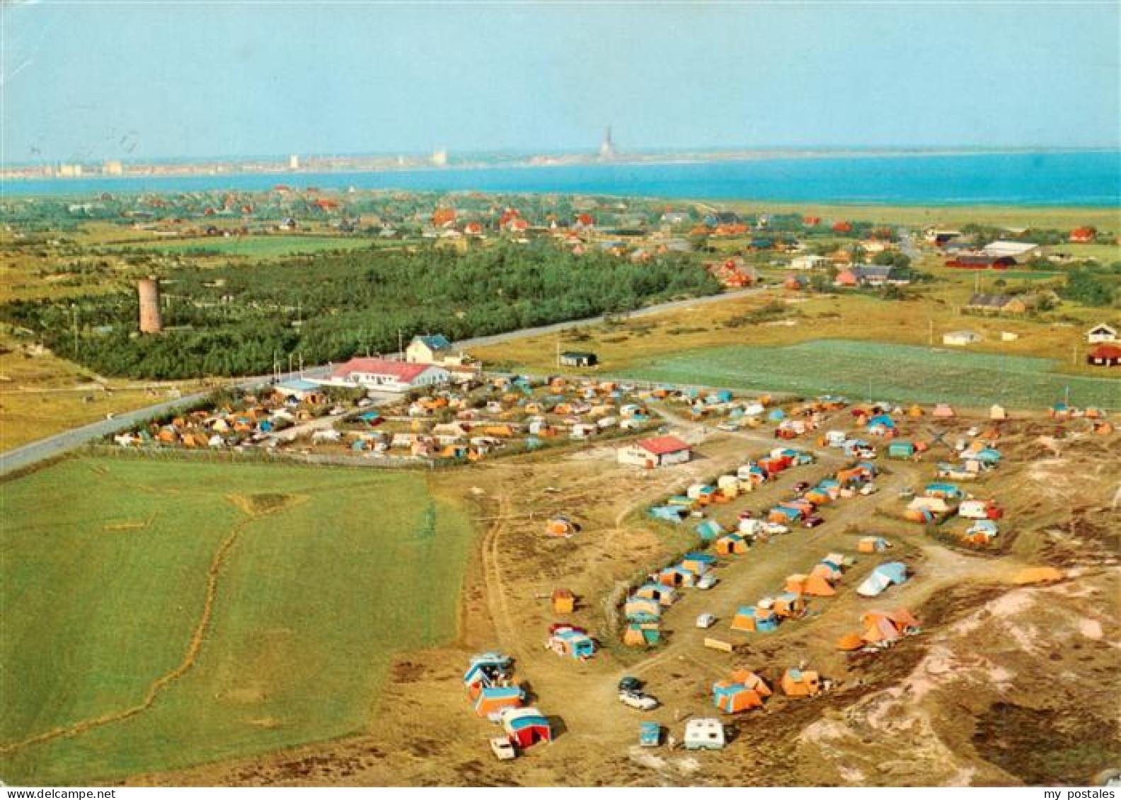 Nordby Fano DK Fanø-Camping Campingplatz Zelte Wohnwagen Luftaufnahme Nordsee Du