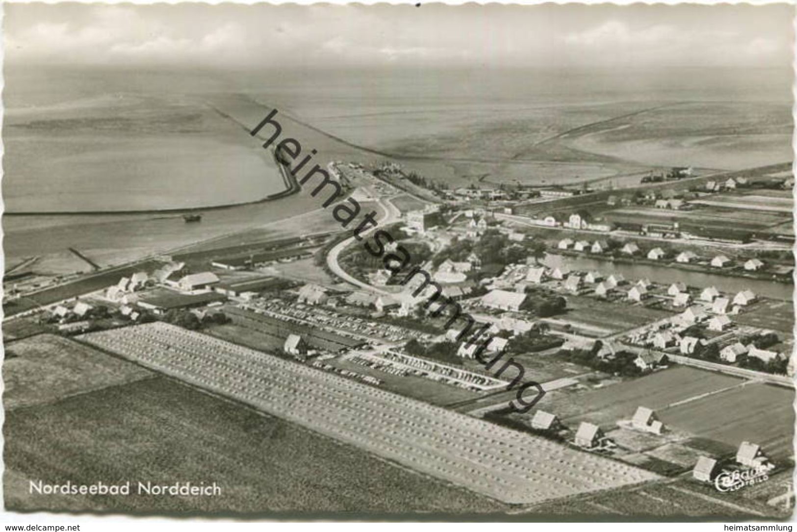 Norden-Norddeich - Nordseebad - Luftaufnahme - Foto-AK 60er Jahre - Verlag Cramers Dortmund