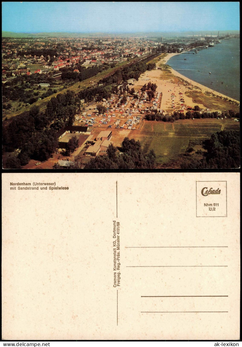Nordenham Luftbild Luftaufnahme mit Sandstrand und Spielwiese 1971