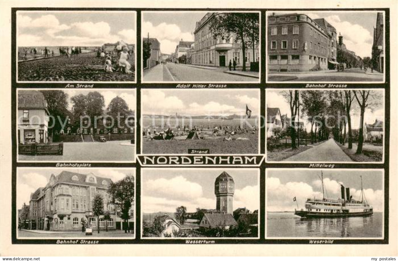 Nordenham Wesermarsch Niedersachsen A.H.-Strasse - Bahnhofstrasse - Strand - Was