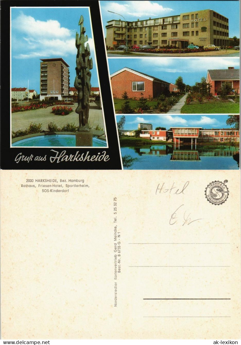 Norderstedt HARKSHEIDE SOS-Kinderdorf Rathaus, Friesen-Hotel, Sportlerheim 1975
