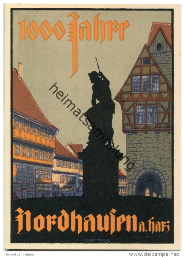 Nordhausen - 1000 Jahre - Amtliche Festpostkarte - Ansichtskarte Grossformat - Verlag Karl Koch Nordhausen 1927
