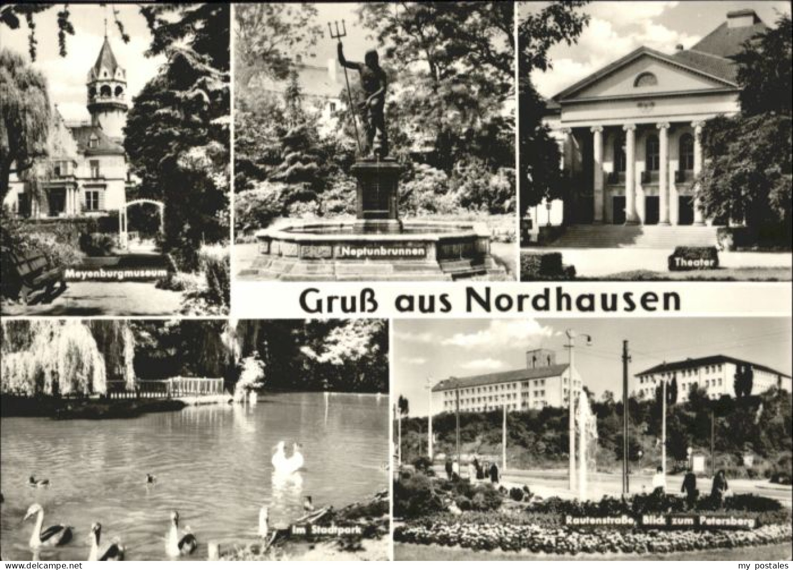 Nordhausen Thueringen Nordhausen Harz Meyenburgmuseum Neptunbrunnen Theater Raut