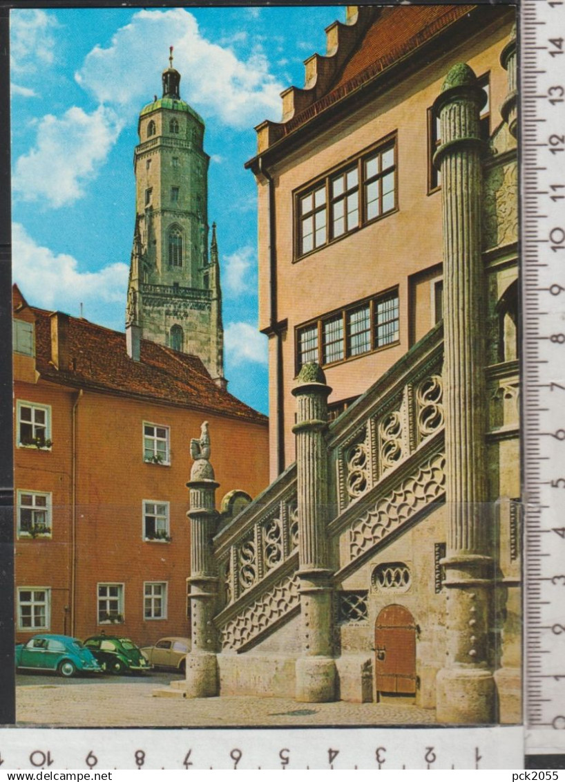 Nördlingen -die lebende Stadt des Mittelalters - Freitreppe am Rathaus - nicht gelaufen (AK5923)