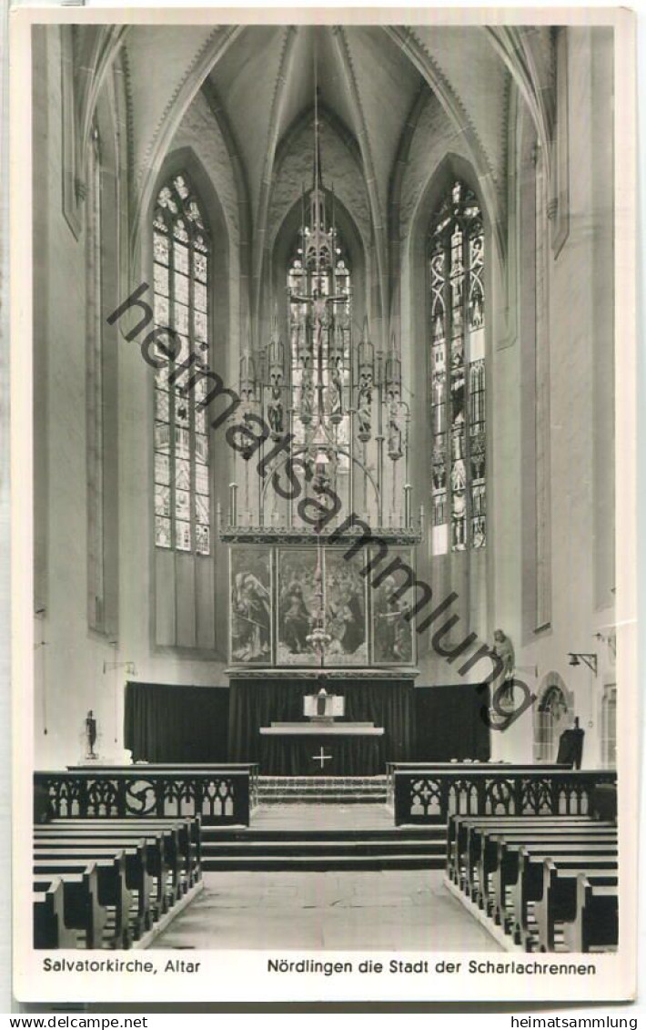 Nördlingen - Salvatorkirche - Altar - Foto-Ansichtskarte - Verlag August Zürn Nördlingen