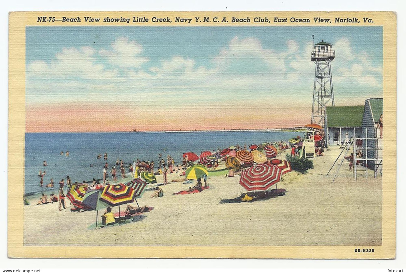 Norfolk Virginia USA, Linen PC, Navy Y.M.C.A. Beach Club, Little Creek-1950s
