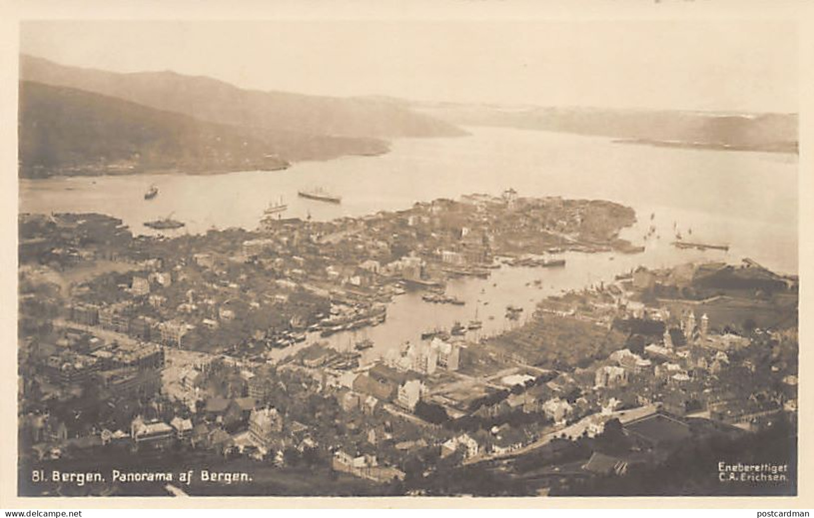 NORGE Norway - BERGEN - Panorama af Bergen - Publ. C. A. Erichsen 81