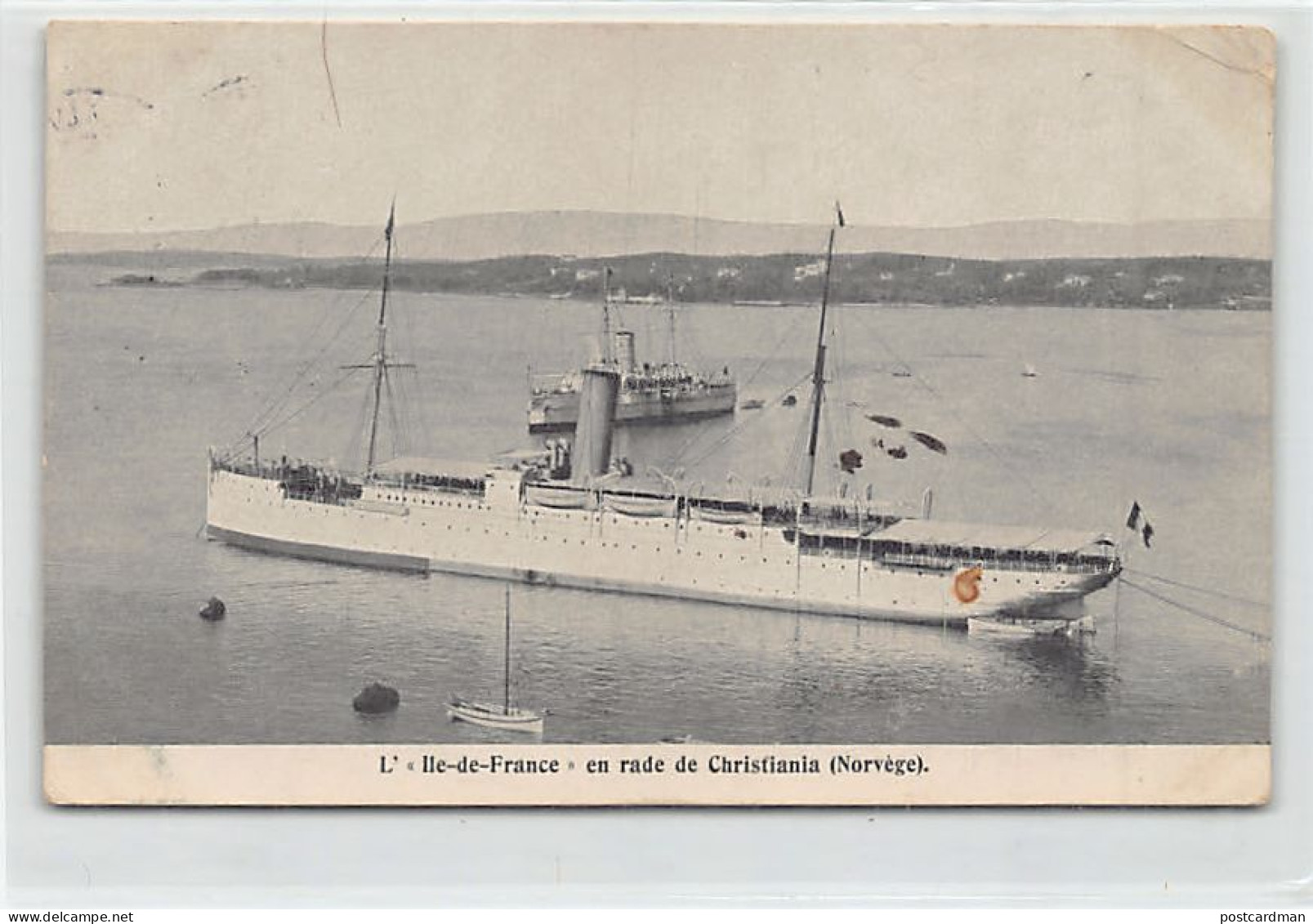 NORGE Norway - OSLO - The French liner Ile de France in Christiania harbor - Publ. unknown