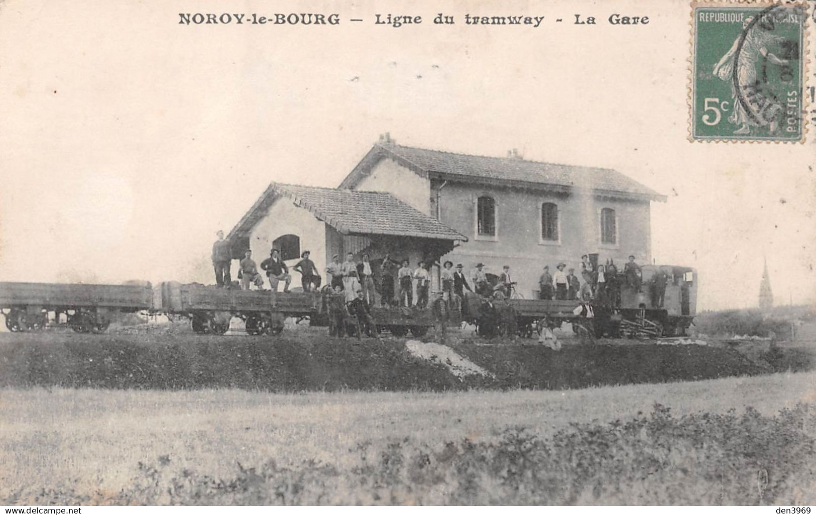 NOROY-le-BOURG (Haute-Saône) - Ligne du tramway - La Gare - Voyagé 1911 (2 scans)