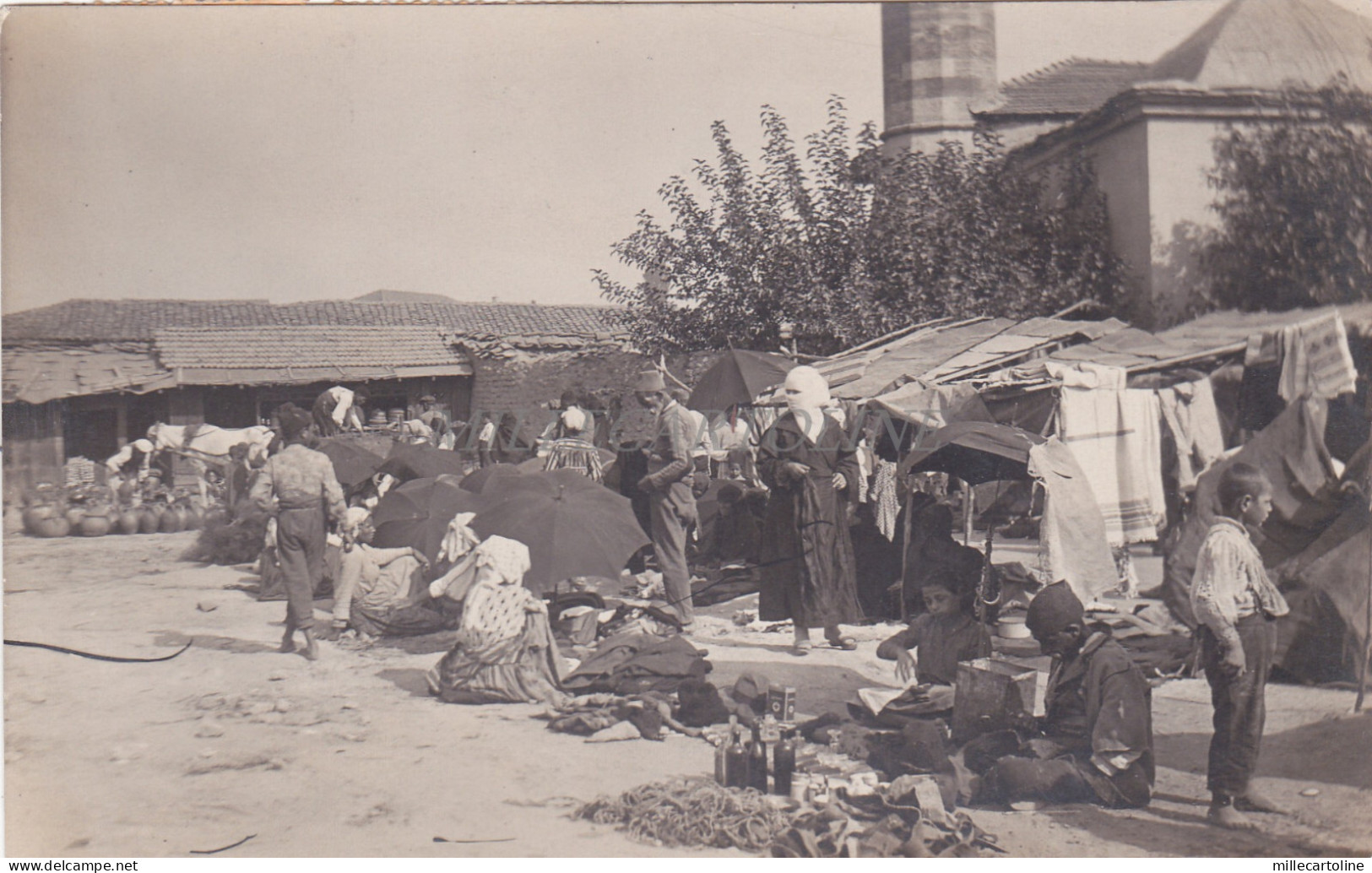 NORTH MACEDONIA - Skopje, Market, Photo Postcard 1928