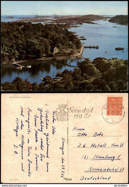 Norwegen Norge Norwegen Allgemein Marivold Grimstad Fjord Landschaft 1969