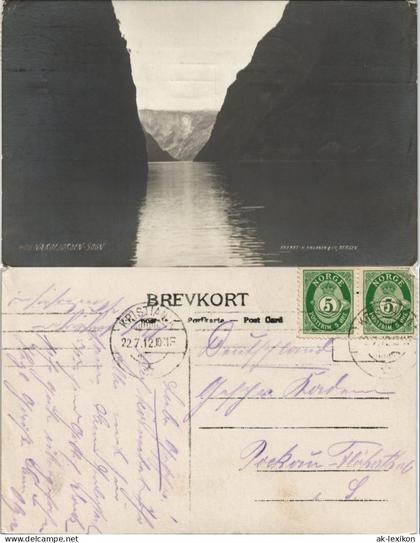 Postcard Norwegen Allgemein Norwegen Allgemein Fjord Ansicht 1912