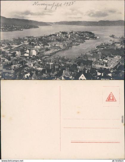 Ansichtskarte Bergen Bergen Panorama-Ansicht 1925