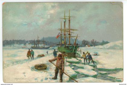 NORVEGE - NORWAY - NORVEGIA - illustrateur ENERET J F signature ? à identifier