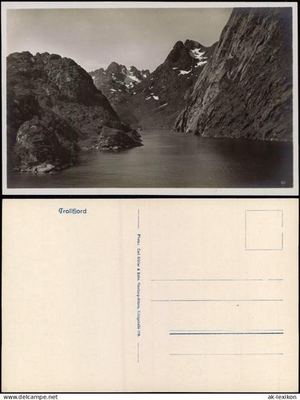 Postcard Norwegen Allgemein Trollfjord Norwegen Norge Norway 1929