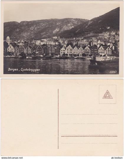 Postcard Bergen Bergen Stadt- Tyskebryggen 1929
