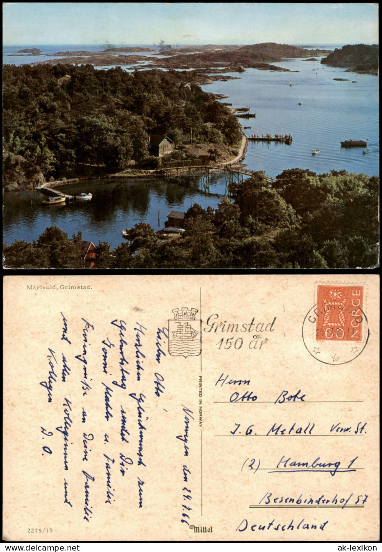 Norwegen Norge Norwegen Allgemein Marivold Grimstad Fjord Landschaft 1969