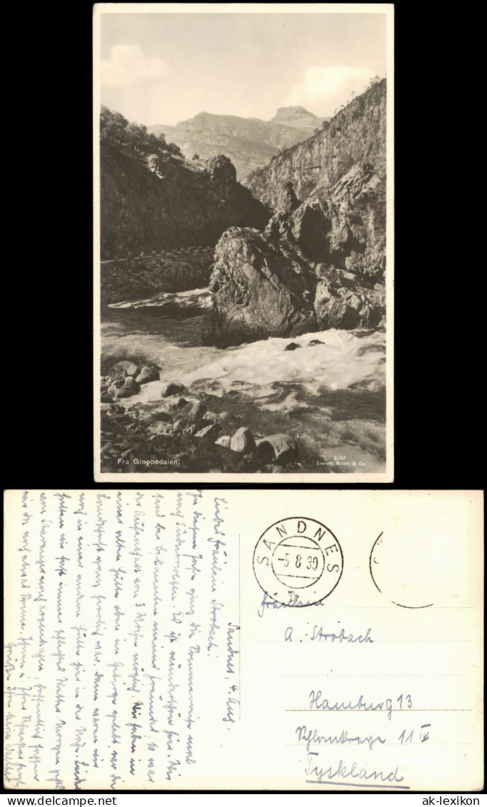 Norwegen Norge Norwegen Fra Gloppedalen Wasserlauf Norway Waterfall 1939