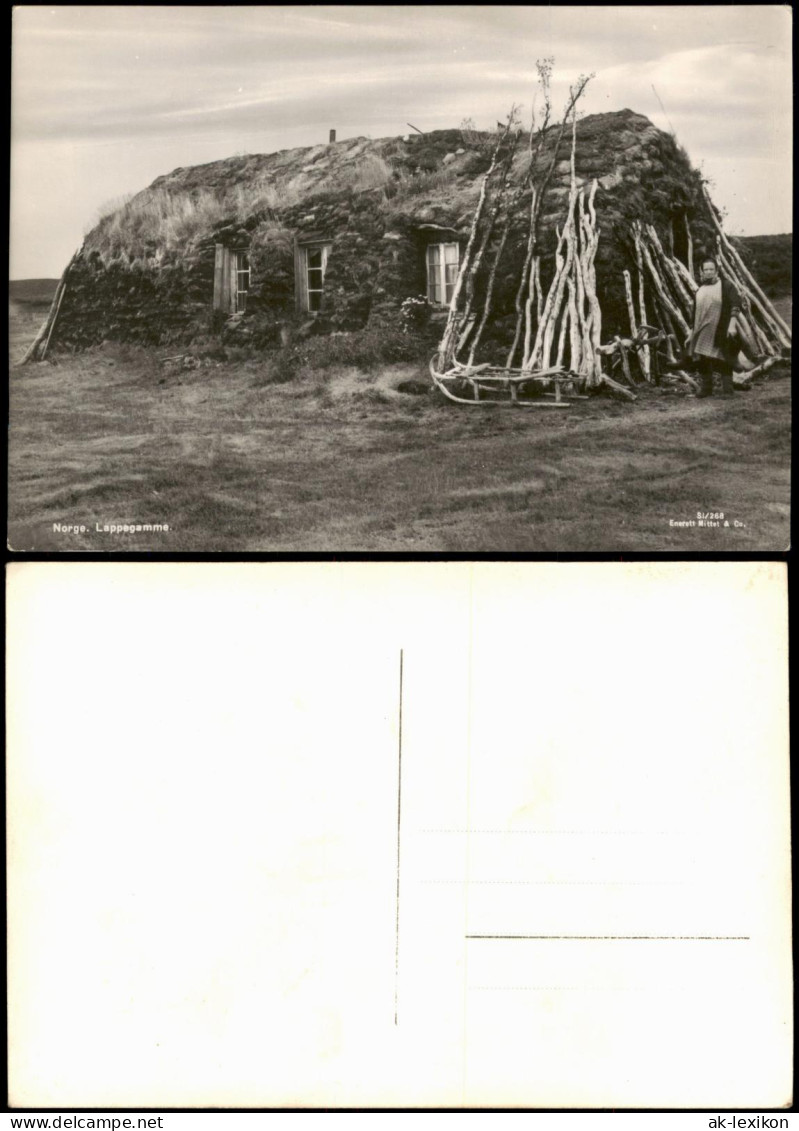 Norwegen Norge Norwegen Norge Lappegamme Native House Scene 1960